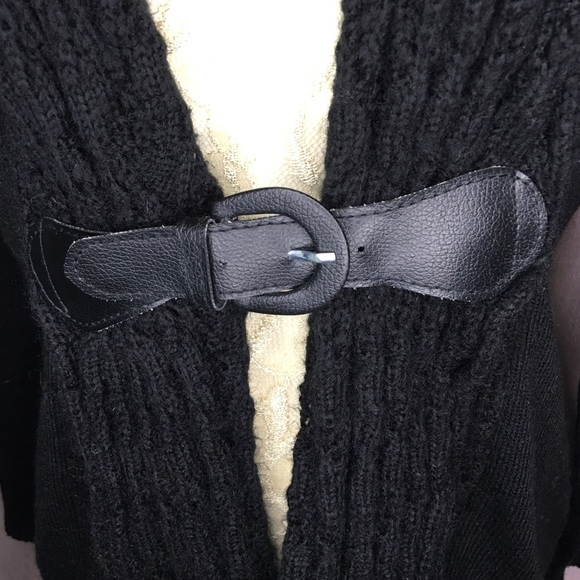 Black Knit Sweater with Belt by Venus - Picture 5 of 5